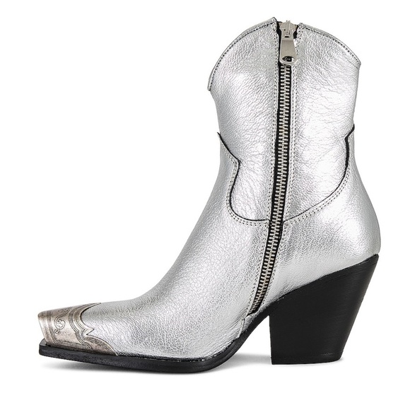 NIB Free People Brayden Western Boot US 7 EU 38 Pewter Silver - Picture 2 of 16